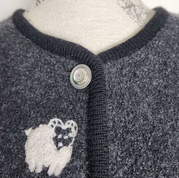 Boiled Wool Sheep Cardigan Coat - Picture 9 of 14